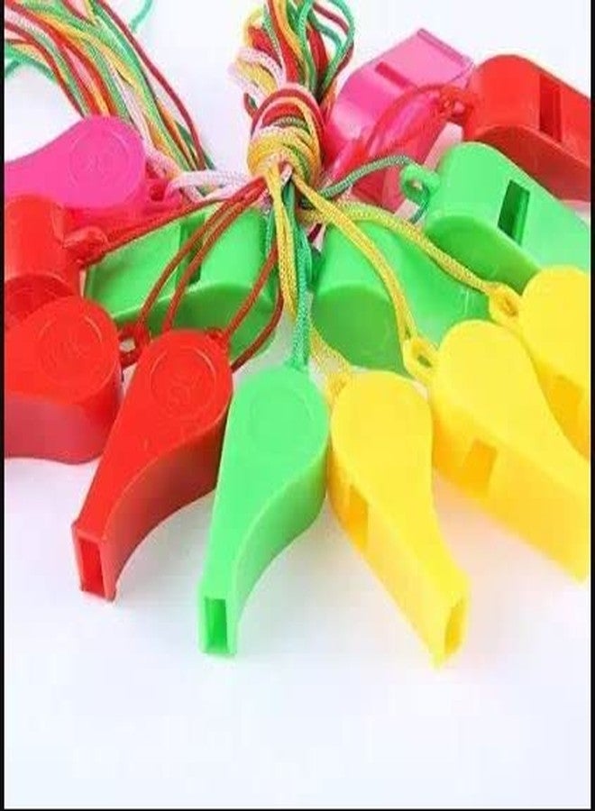 PMK E Store E STORE Colorful Whistle Nylon Treaded Party Favors, Bulk Toys, and noisemakers for Boys and Girls Multi Color (PACK OF 10) - Image 1